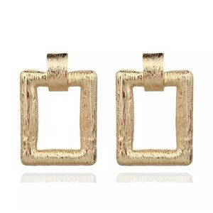 📩🎀🛍️2 for $10🎀🛍️Open Rectangle Textured Drop Earrings